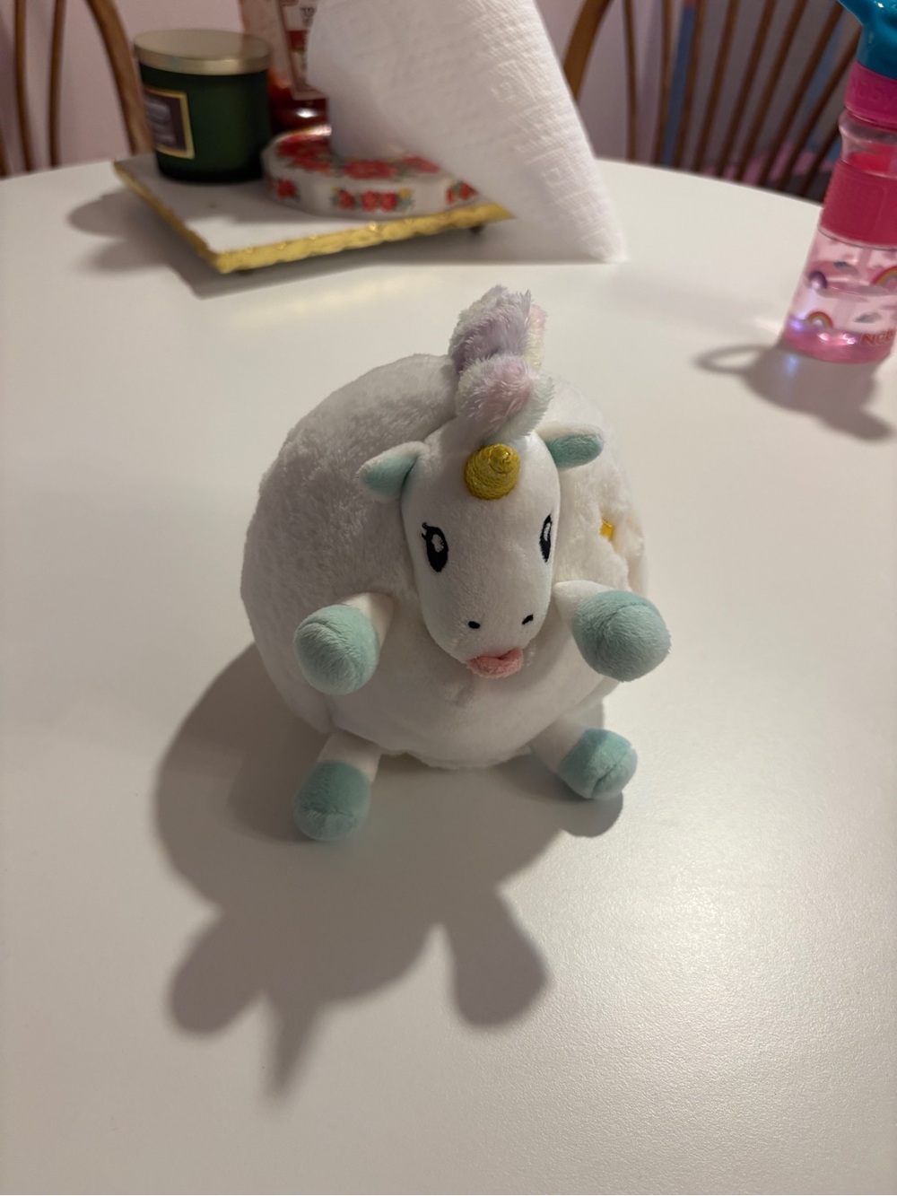 Squishy Unicorn Plush Toy - White with Mint Accents